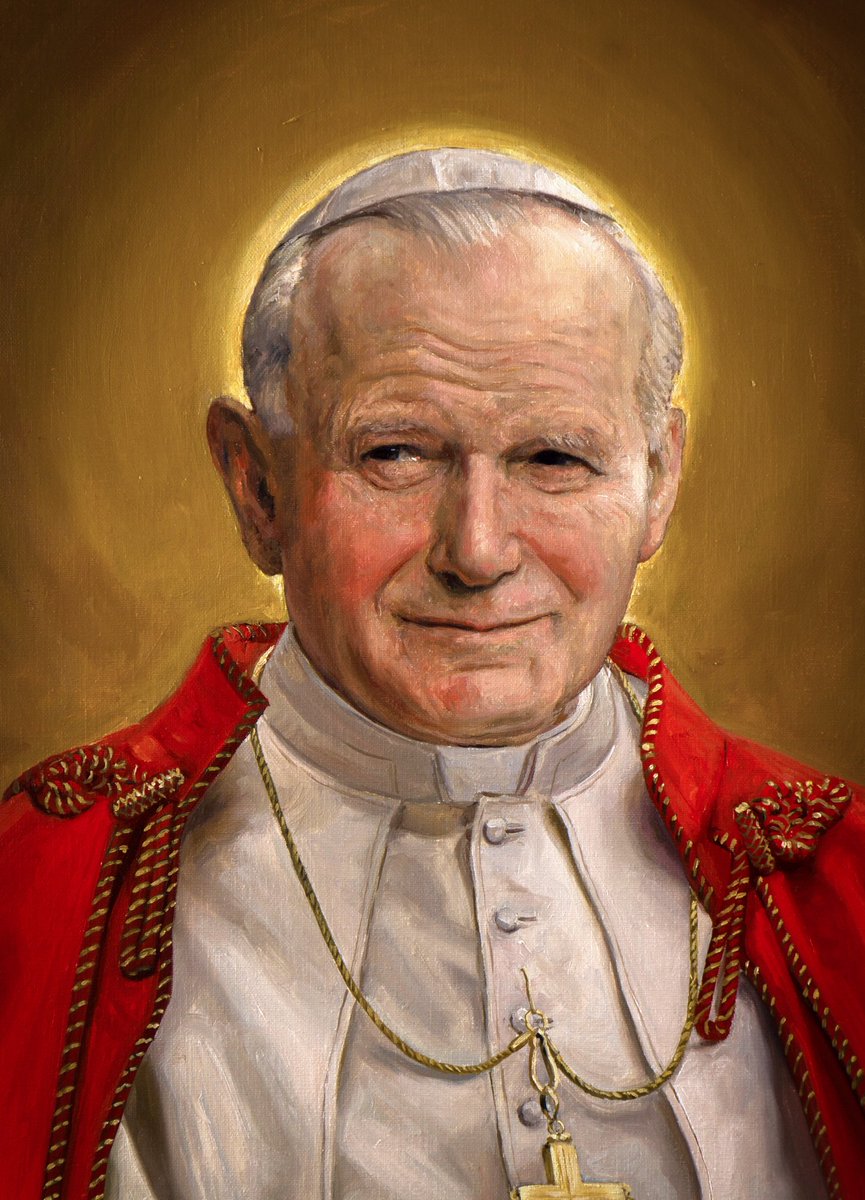 “¡No tengan miedo! ¡Abrid de par en par las puertas a Cristo!”.

Hoy festividad de San Juan Pablo II, uno de los santos que más veces he pintado.