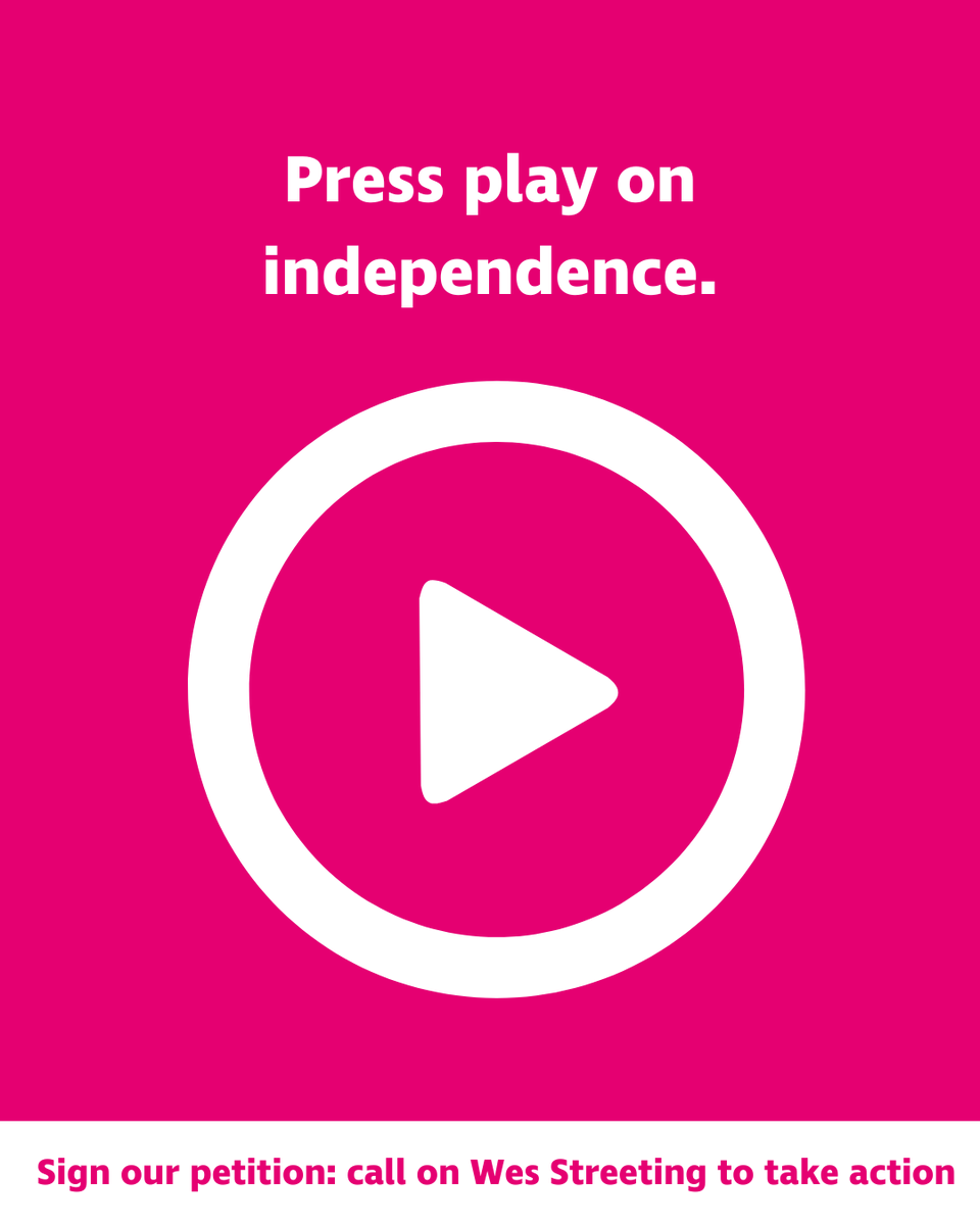 Press play on independence:

Sign our petition calling on Wes Streeting, Secretary of State for Health and Social Care, to ensure that blind and partially sighted people get the support they need, when they need it: rnib.in/OutOfSightPeti… 3/3