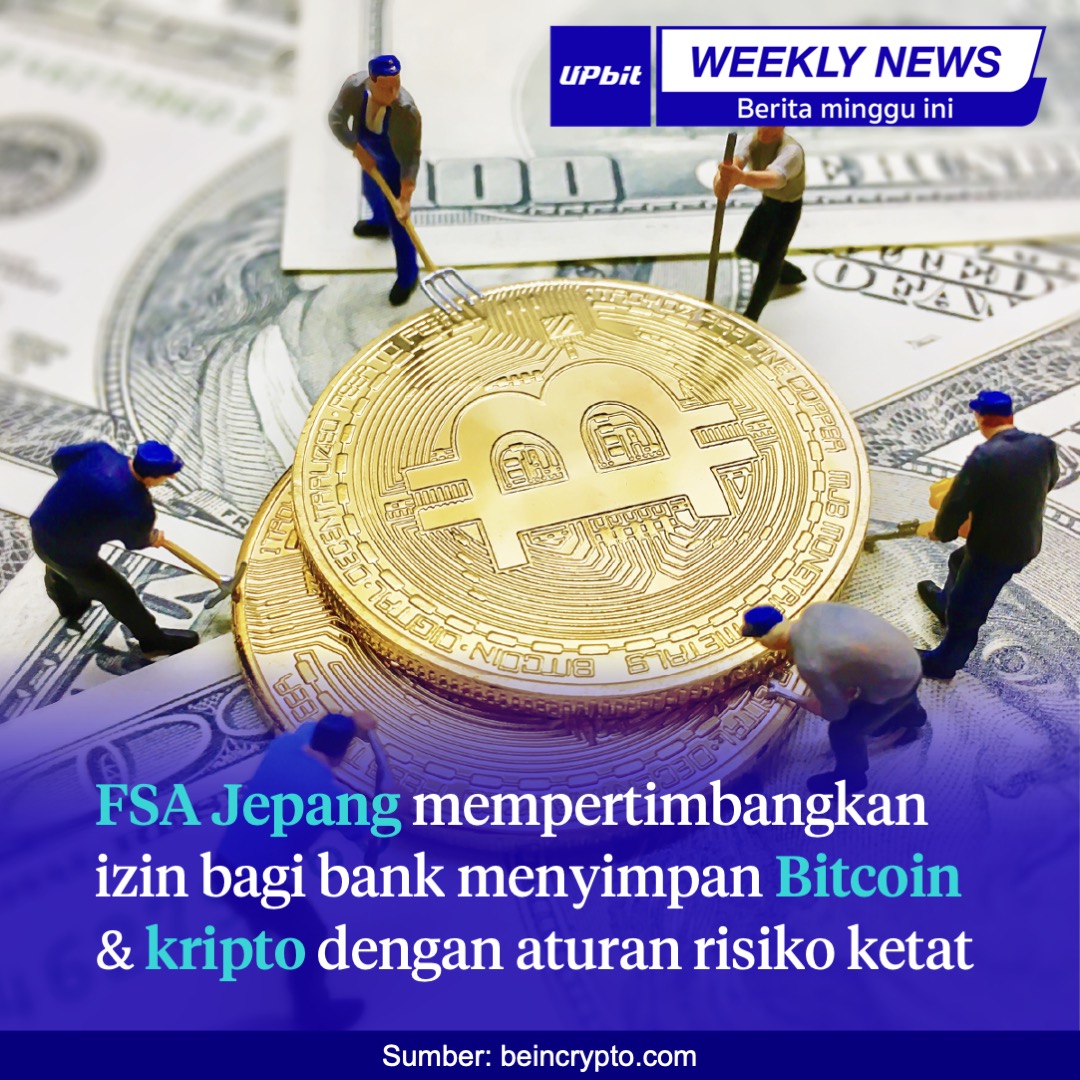 UpbitID's tweet image. Berikut pilihan berita terkini dari dunia aset digital:

FSA Jepang mempertimbangkan izin bagi bank menyimpan Bitcoin dan kripto dengan aturan risiko ketat
bit.ly/47dxJPz

Para pemain kunci sektor kripto tekankan strategi proaktif demi pertumbuhan volatilitas pasar…