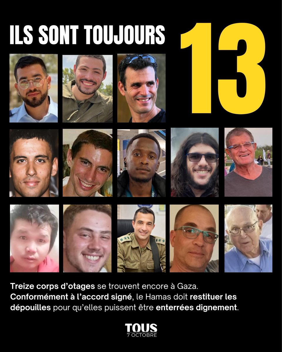 tous7octobre's tweet photo. Treize corps d’otages se trouvent toujours à Gaza.
Jusqu’au dernier 🙏🏼🎗️ https://t.co/vV1WmctXjX