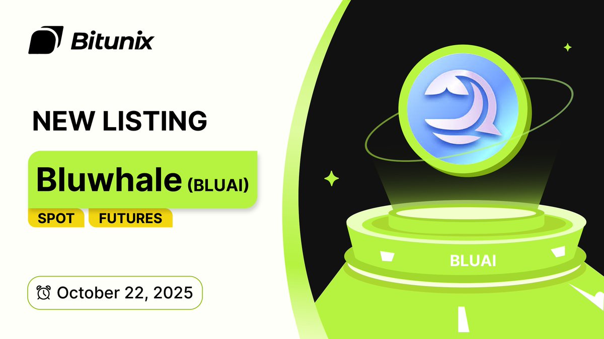 BitunixOfficial's tweet image. 📣 $BLUAI @bluwhaleai Trading is now available on Bitunix!
🚀 Spot Trading bitunix.com/spot-trade/BLU…
🔥 Futures Trading bitunix.com/contract-trade…
ℹ️ More Details bitunix.com/coin-introduce…