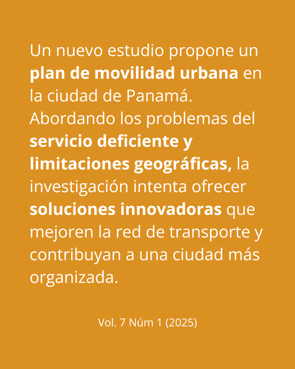 🚕 El siguiente estudio analiza los problemas del transporte en la ciudad de Panamá, creando un plan de acción para mejorar la movilidad urbana, teniendo en cuenta factores de eficiencia, eficacia e impacto social. 

📖 Lee más aquí: mlsjournals.com/Project-Design…