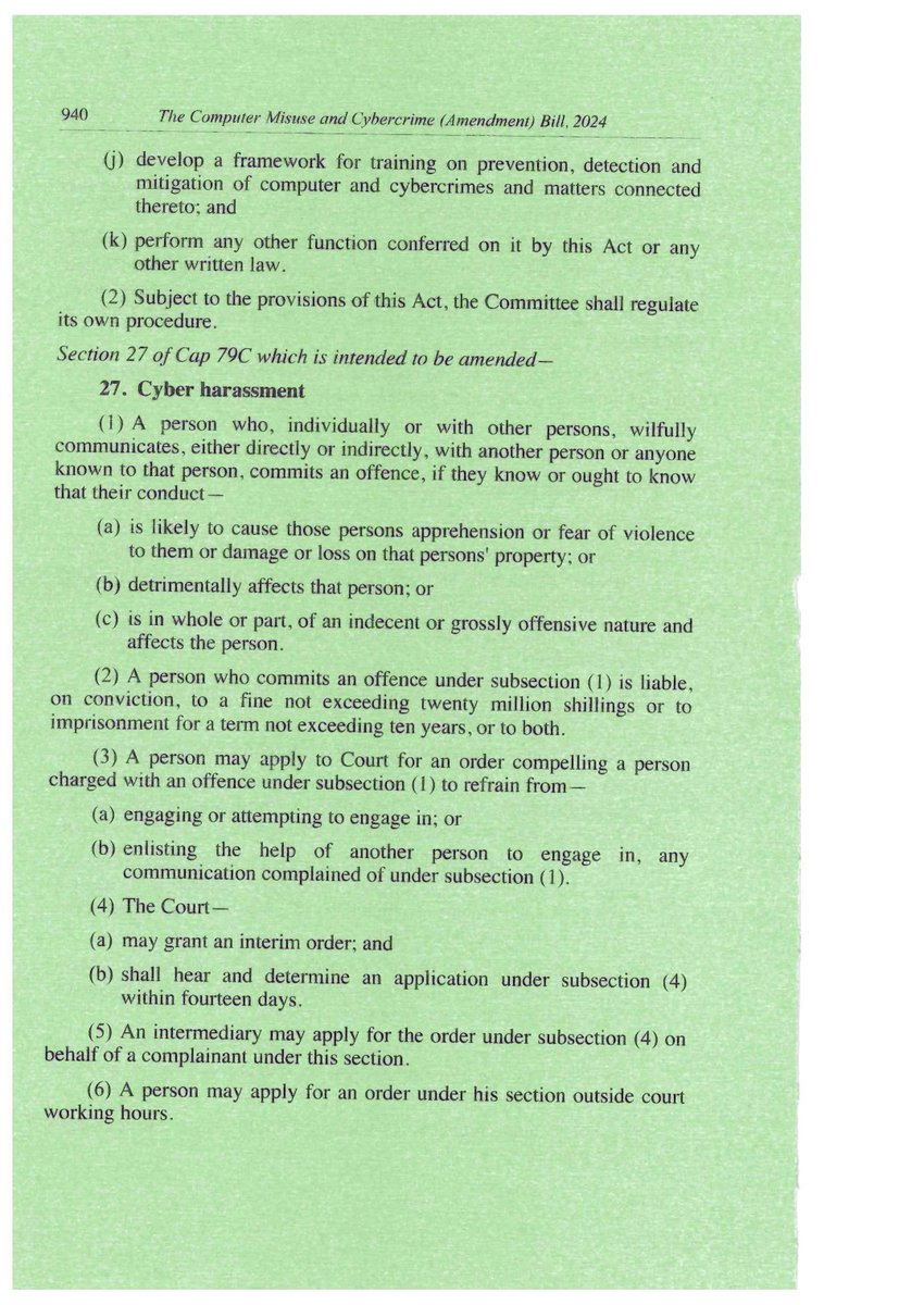 ray_omollo's tweet image. Much of what is currently circulating online about The Computer Misuse and Cybercrimes (Amendment) Act, 2024 is misleading or entirely inaccurate.

Rather than depending on media summaries or social media commentaries, citizens are encouraged to read the adopted Bill to…