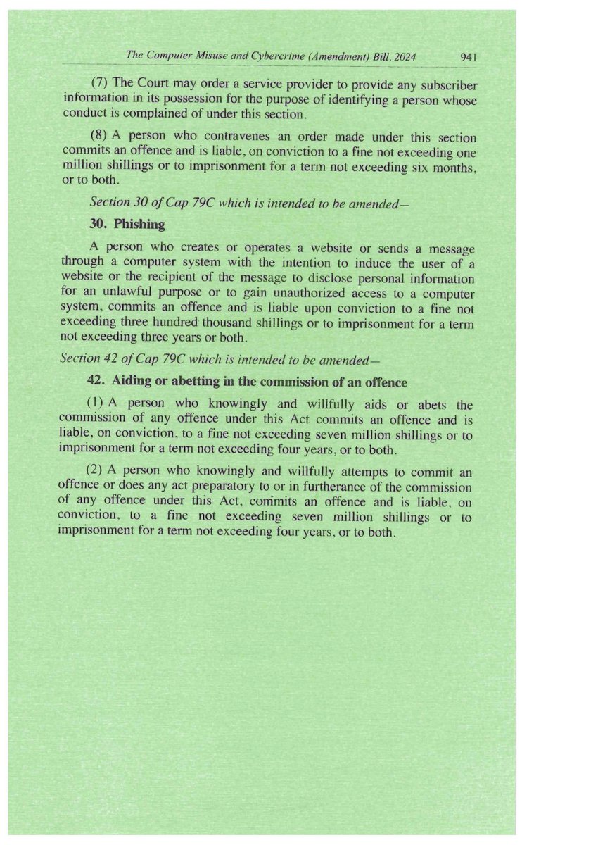 ray_omollo's tweet image. Much of what is currently circulating online about The Computer Misuse and Cybercrimes (Amendment) Act, 2024 is misleading or entirely inaccurate.

Rather than depending on media summaries or social media commentaries, citizens are encouraged to read the adopted Bill to…