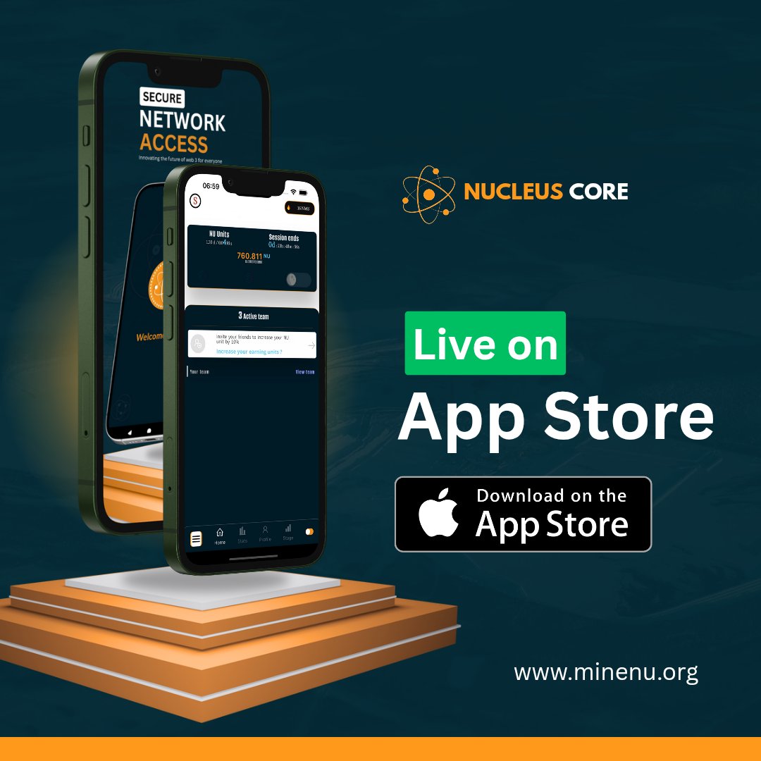 Nucleus Core Chain (NCC). (@nucleus_core) on Twitter photo BREAKING : 
We just listed on <a href="/Apple/">Apple</a> 
Download link : apps.apple.com/app/nucleus-coโฆ
LFG Nucleans! 
Early birds on app store will be incentivized
gNucleus BREAKING : 
We just listed on <a href="/Apple/">Apple</a> 
Download link : apps.apple.com/app/nucleus-coโฆ
LFG Nucleans! 
Early birds on app store will be incentivized
gNucleus