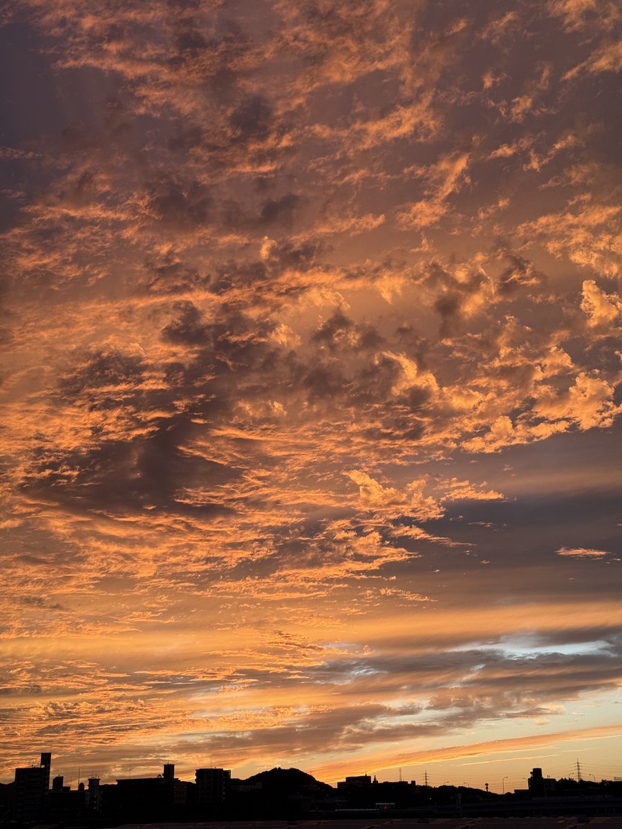 空が燃えている。