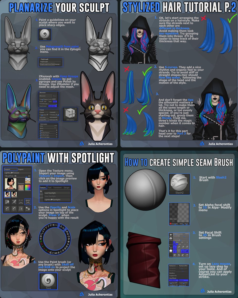 JAcherontias's tweet image. All my tutorials in one thread 🧵🪡save it for later!👇
#ZBrush #3DArt #Blender #tutorial
