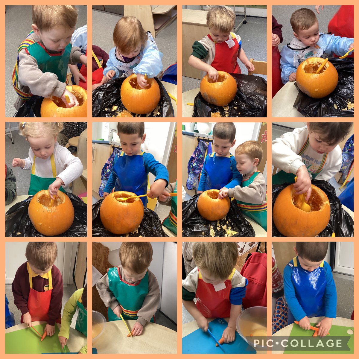 LittleEarthOE's tweet photo. This morning we have been busy preparing our pumpkin and vegetables ready to make a yummy pumpkin soup for snack. https://t.co/lxl00wUDge