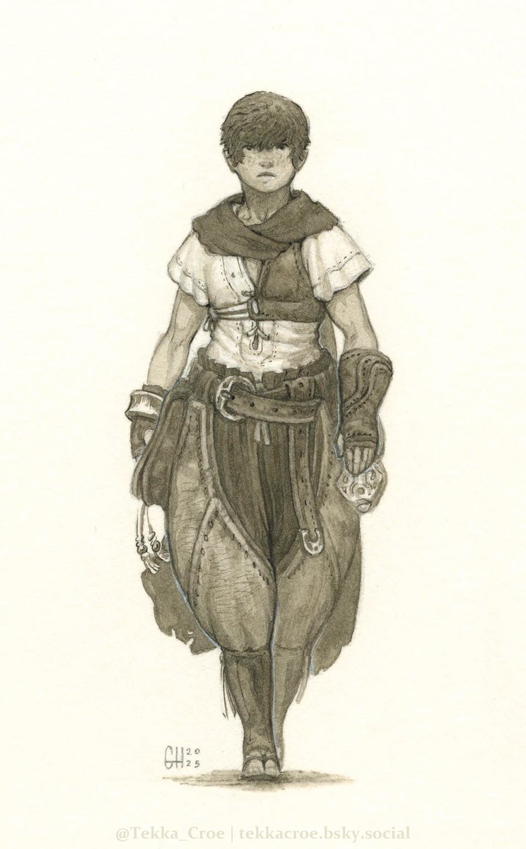 Inktober 21: Ranger
(I decided to test a semi-lineless process on this one. Labor-intensive relative to the results, though I do think it looks nice.)
#art #traditionalart #Inktober2025