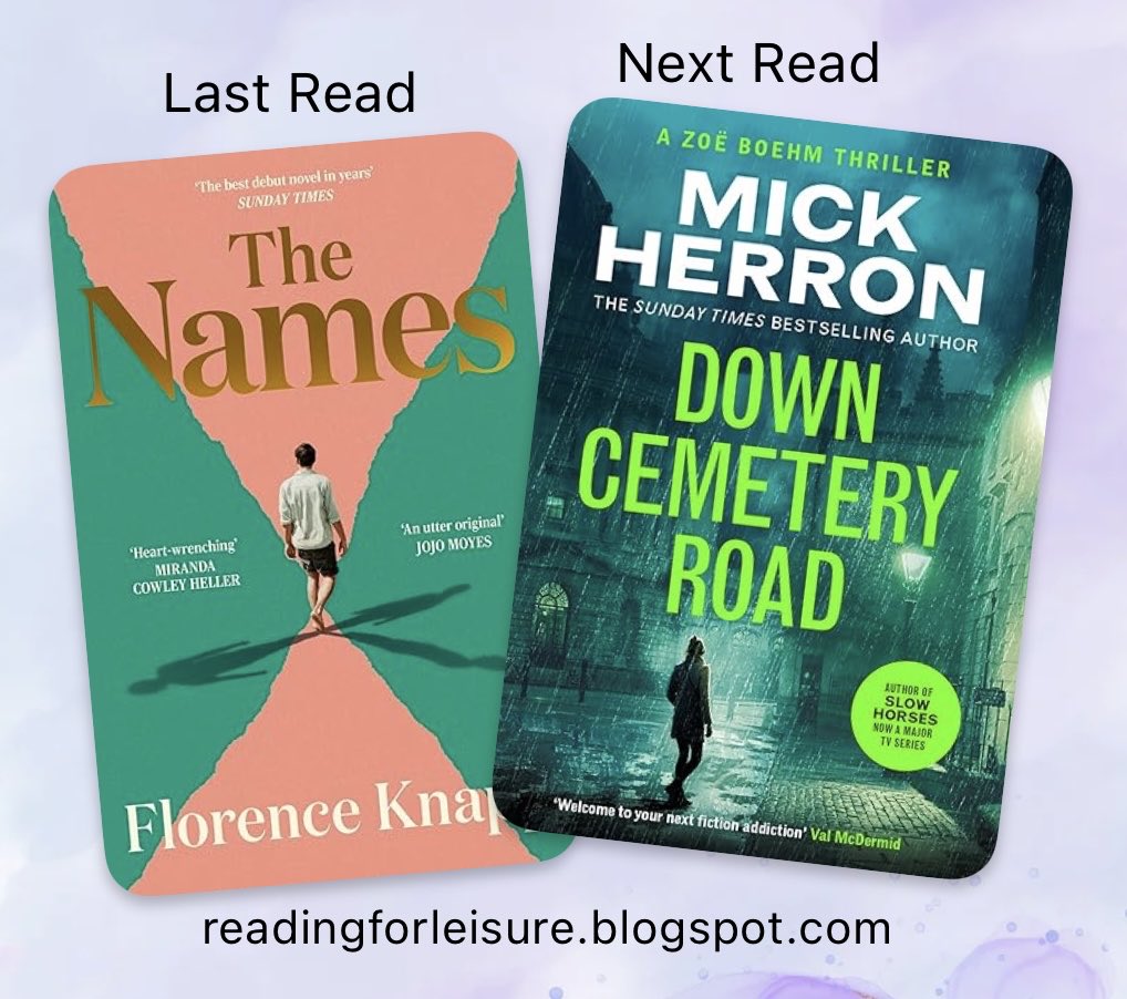 Think I went through every possible emotion numerous times while reading the wonderful #TheNames by Florence Knapp. Next up is #DownCemeteryRoad by Mick Herron before the TV series launches