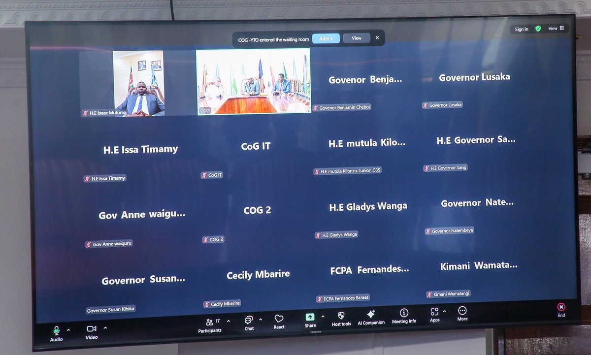 Following a special Council meeting on the recent utterances made by the CoG Vice Chair H.E Mutahi Kahiga on the demise of the late Rt. Hon Raila Odinga, the Council has resolved to remove H.E Kahiga from the Vice Chair position with immediate effect.