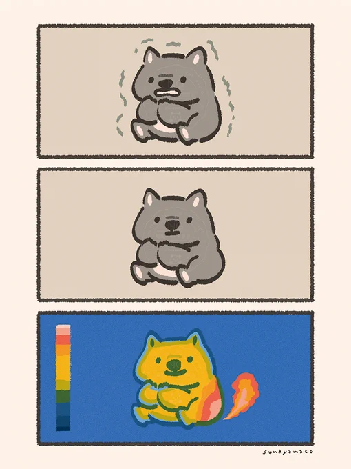 あたたまるウォンバット🌈 