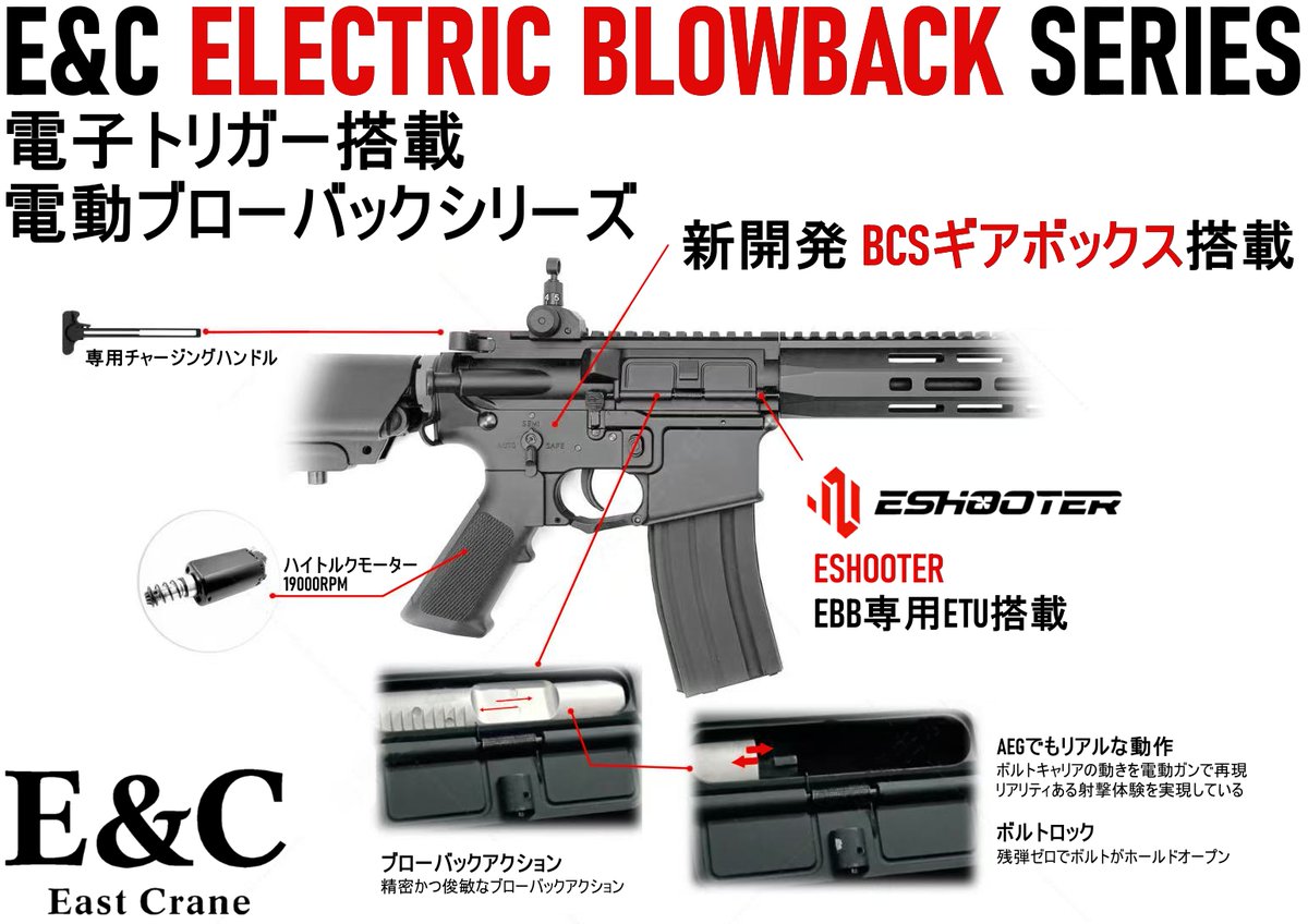 🈺🆕新商品情報🆕🈺

E&amp;C・ESHOOTER 電動ブローバックガンシリーズ ETU搭載モデル