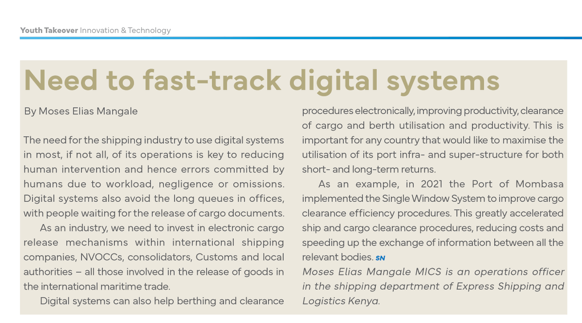 Mkaraniikiara's tweet image. Digitalization remains a cornerstone of operational efficiency—driving smarter systems, streamlined workflows, and long-term resilience across the maritime sector

@ICSEAfrica @ICS36163531 @OfChartered 

#Digitilization #Maritime #Shipping