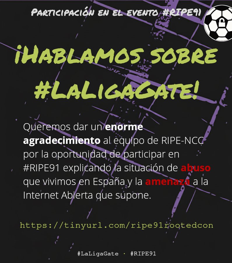 rootedcon's tweet image. #RIPE91 #LaLigaGate ripe91.ripe.net/programme/meet… #cryptografree