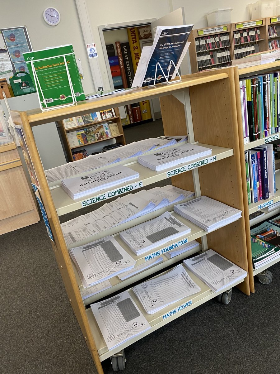 GeorgeSalterAc's tweet image. In support of the Year 11 GCSE examinations, students now have a revision Grab &amp;amp; Go section in the library with plenty of fantastic revision resources for core subjects! 📗

#GCSE #RevisionOnDemand #Ambition ➡️