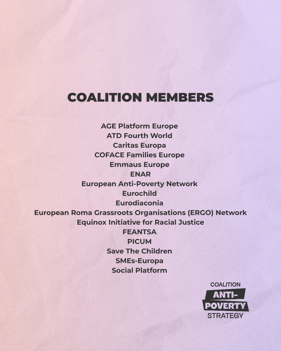 🙌 Eradicating poverty by 2050: more than words!
Europe needs a comprehensive, rights-based strategy.
As members of the Coalition on the EU Anti-Poverty Strategy call for action that tackles all dimensions of poverty &amp; ensures dignity, equality &amp; justice for all.

🔗