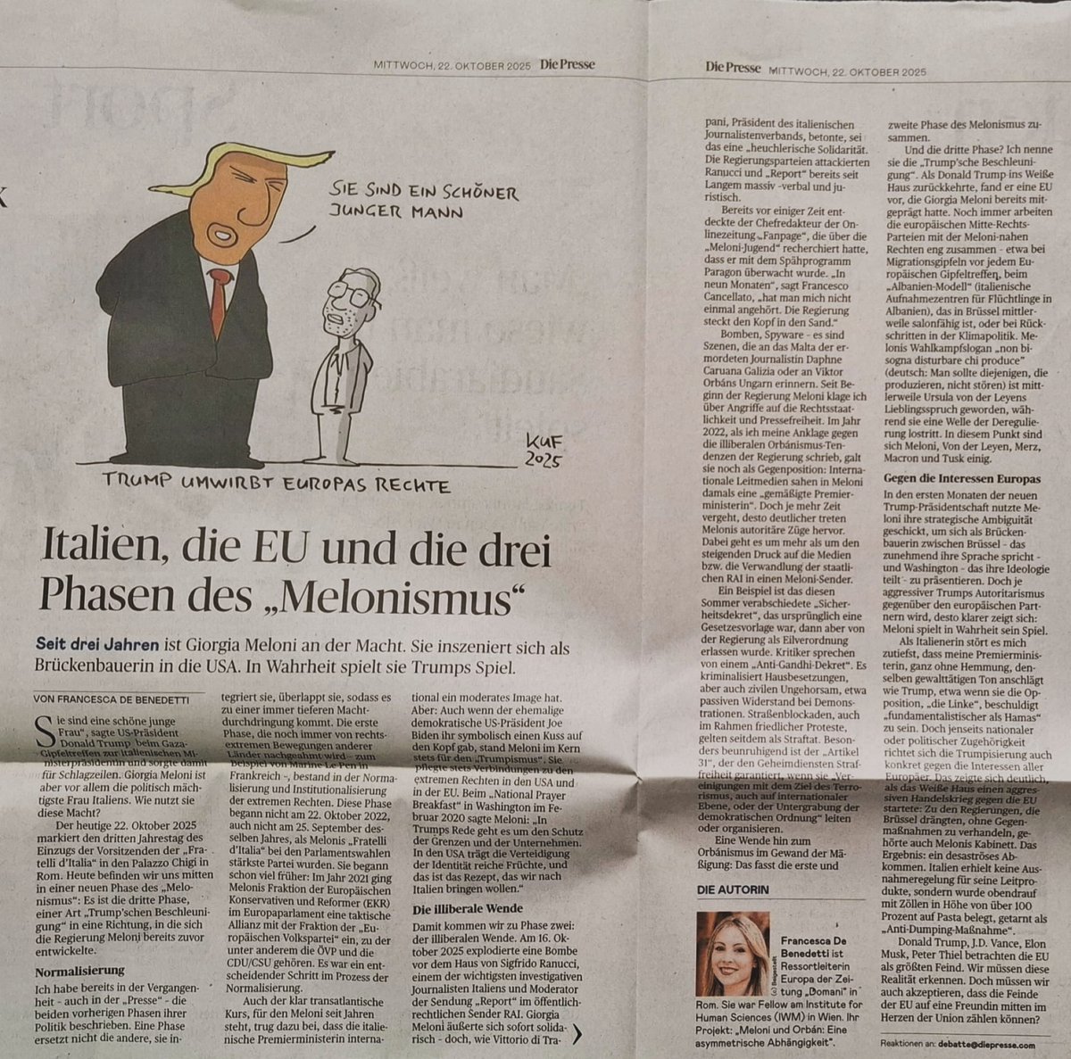 FrancesDiBi's tweet image. Italien, die EU und die drei Phasen des „Melonismus“ 

My op-ed about #Meloni’s third year in government and the third phase of “Melonisation” in #Europe; today’s edition of Die Presse 🗞️ @DiePressecom 

diepresse.com/20227732/itali…