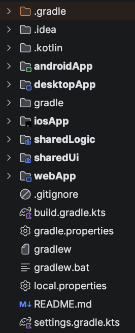 zsmb13's tweet image. A new default project structure for KMP is in the works 🚧, replacing the all-in-one composeApp module with per-platform app modules and separate shared modules.

The image below shows Android, iOS, Desktop, and Web apps that all use the same shared Compose UI. Feedback welcome!