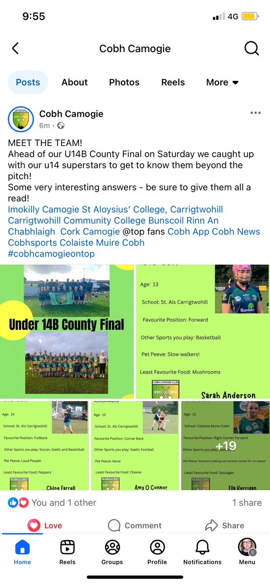 MEET THE TEAM! 
Ahead of our U14B County Final on Saturday we caught up with our u14 superstars to get to know them beyond the pitch!
Some very interesting answers - be sure to give them all a read over on FB and IG
#cobhcamogieontop