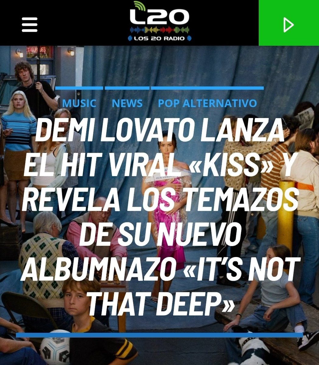 🗞DEMI LOVATO (<a href="/ddlovato/">Demi Lovato</a> ) lanza el Hit viral «KISS» y revela los temazos de su nuevo albumnazo «IT’S NOT THAT DEEP» (<a href="/UniversalSpain/">UniversalMusicSpain</a> ) - Vía <a href="/Los20Radio/">Los 20 Radio</a> ℹ️👇
🔗los20radio.com/demi-lovato-la…