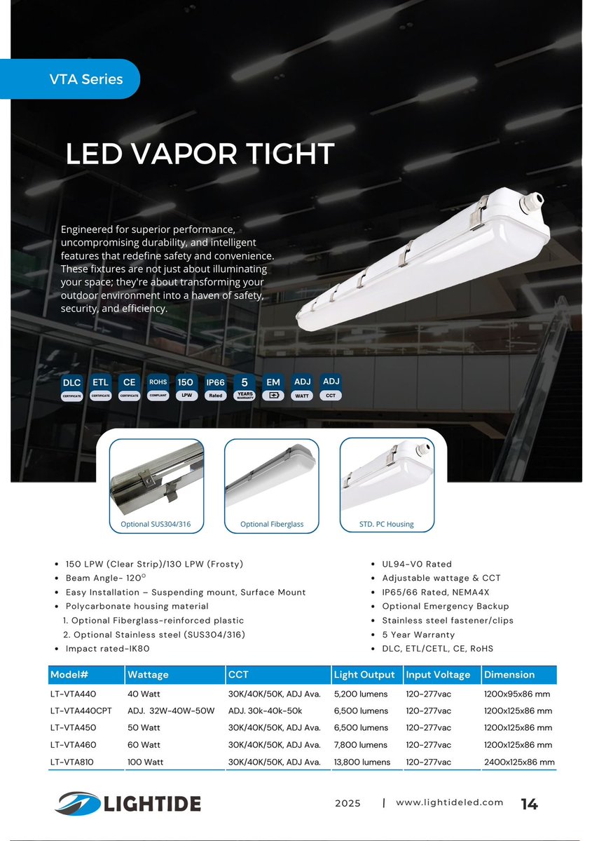 MayLightide (@dlcledsolution) on Twitter photo Brighten your space with our LED Vapor Tight Lights!   
✔️ Up to 150 lumens/watt  
✔️ Adjustable Wattage & CCT  
✔️ UL924 & CE Emergency Backup  
✔️ GPR+PMMA options  
✔️ 5-Year Warranty  
 🌟 #LEDLighting #EnergyEfficient" lightideled.com/product/garage… Brighten your space with our LED Vapor Tight Lights!   
✔️ Up to 150 lumens/watt  
✔️ Adjustable Wattage & CCT  
✔️ UL924 & CE Emergency Backup  
✔️ GPR+PMMA options  
✔️ 5-Year Warranty  
 🌟 #LEDLighting #EnergyEfficient" lightideled.com/product/garage…