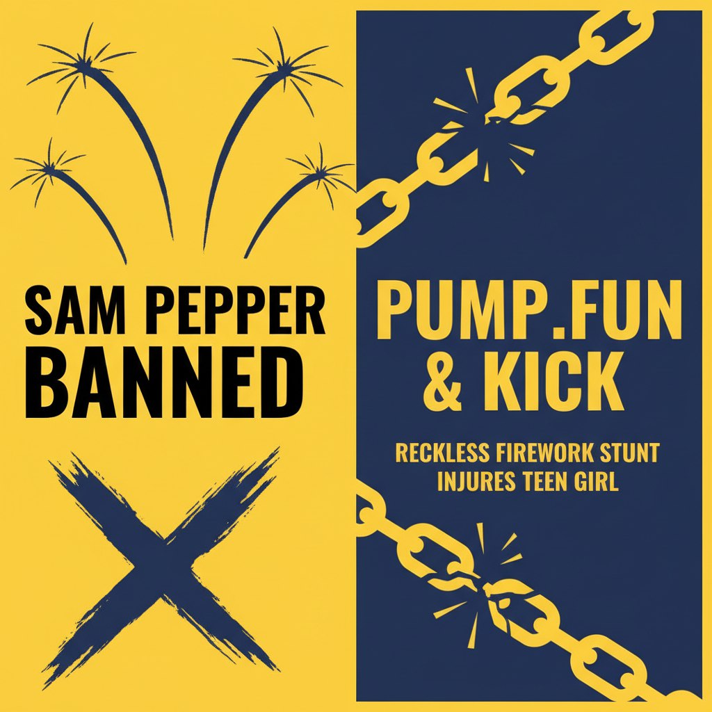 NameCoinNews_'s tweet image. Streamer Sam Pepper banned from Pump.fun and Kick after a reckless firework stunt injured a teen girl. His dangerous actions have resulted in serious consequences.

#SamPepper #Banned #Kick #PumpFun #StreamerNews