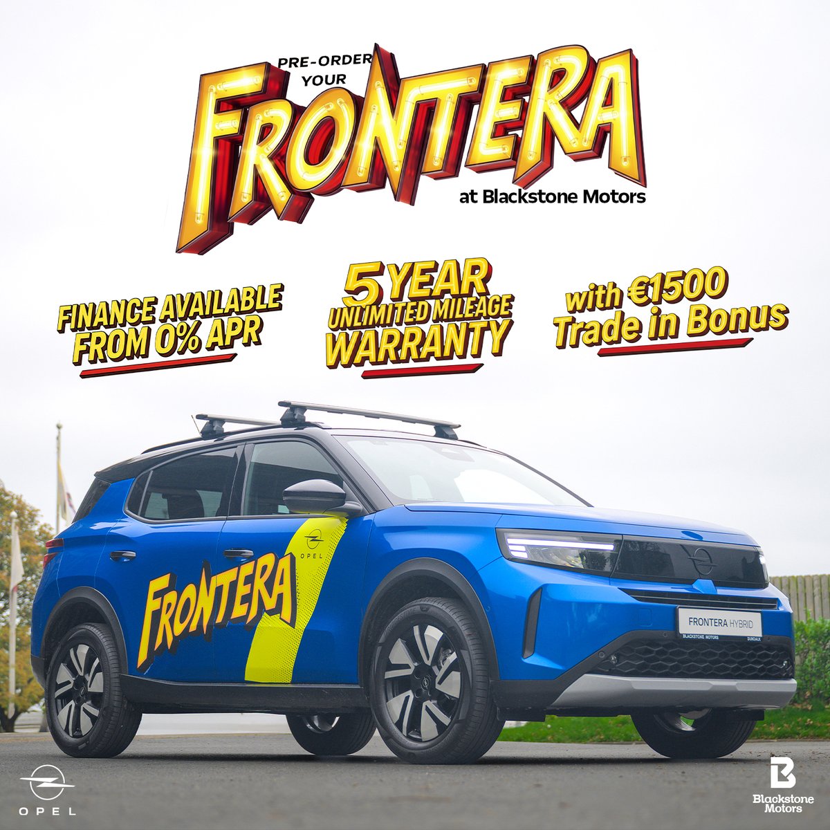 OfficialBSM_1's tweet photo. Pre-order your new 261 Opel Frontera from us here at Blackstone Motors in Drogheda, Dundalk and Cavan. Give us a call, walk in or click the website in our bio to get in contact with us today
#frontera #Opel #ireland https://t.co/QbwynnEX9e