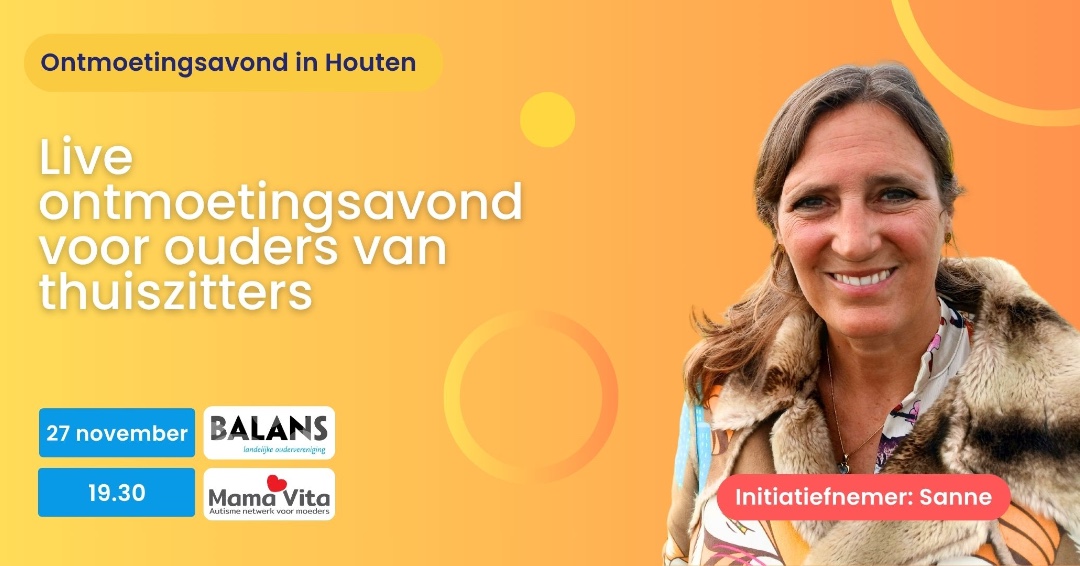 Live ontmoetingsavond voor ouders van thuiszitters: 27 november in Houten
👉 Meld je aan via:
eventbrite.com/e/tickets-live…
Een avond vol herkenning, begrip en nieuwe inzichten!

#Thuiszitters #Balans #Ouders #Houten #Verbinding #Onderwijs #Ervaringsuitwisseling