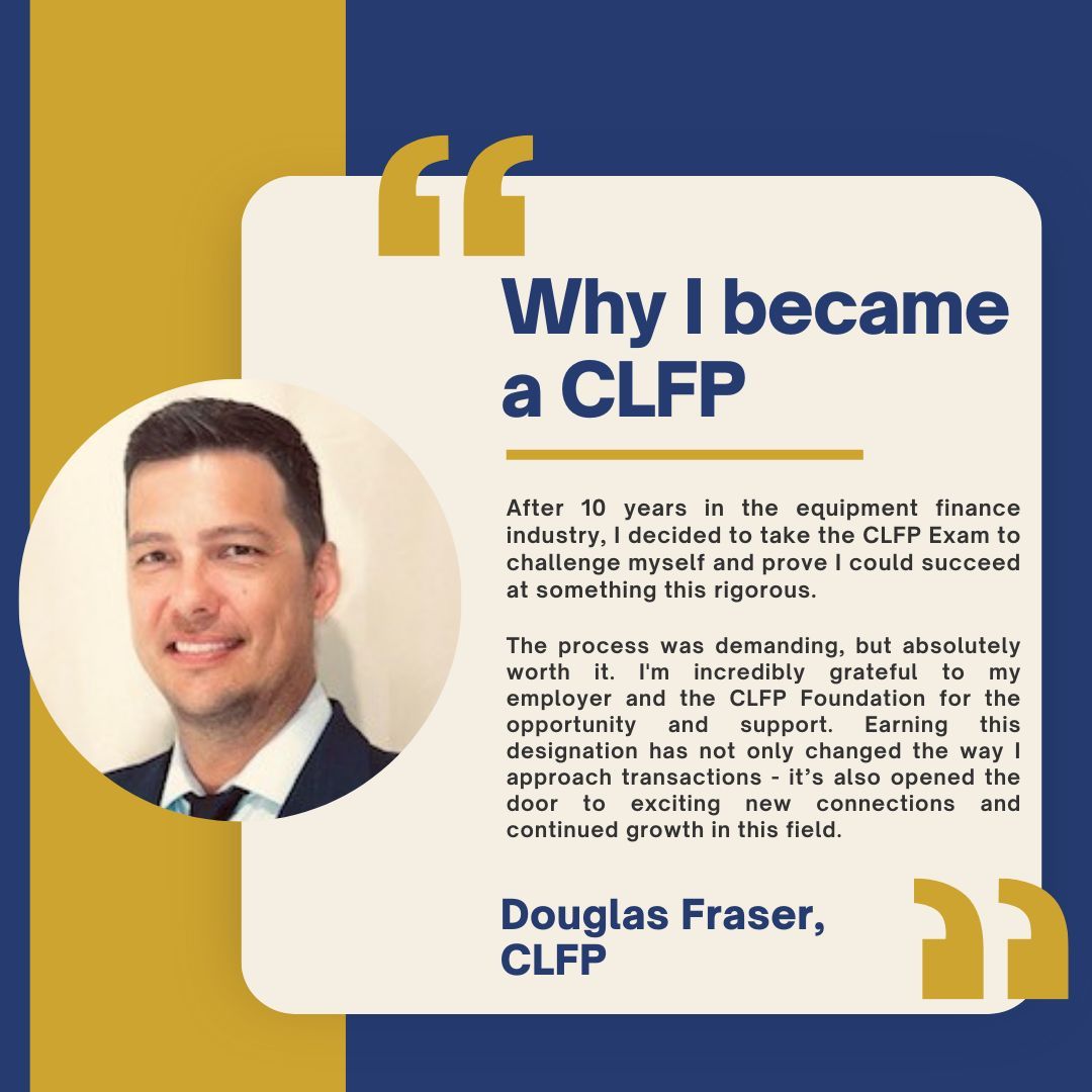 CLFP_Foundation's tweet image. On this week&apos;s Why I Became a CLFP Wednesday, we are celebrating Douglas Fraser, CLFP, and his CLFP Journey. Douglas, we appreciate your willingness to take on the challenge that is learning the CLFP Body of Knowledge, executing the Exam, and coming out the other side as a CLFP.