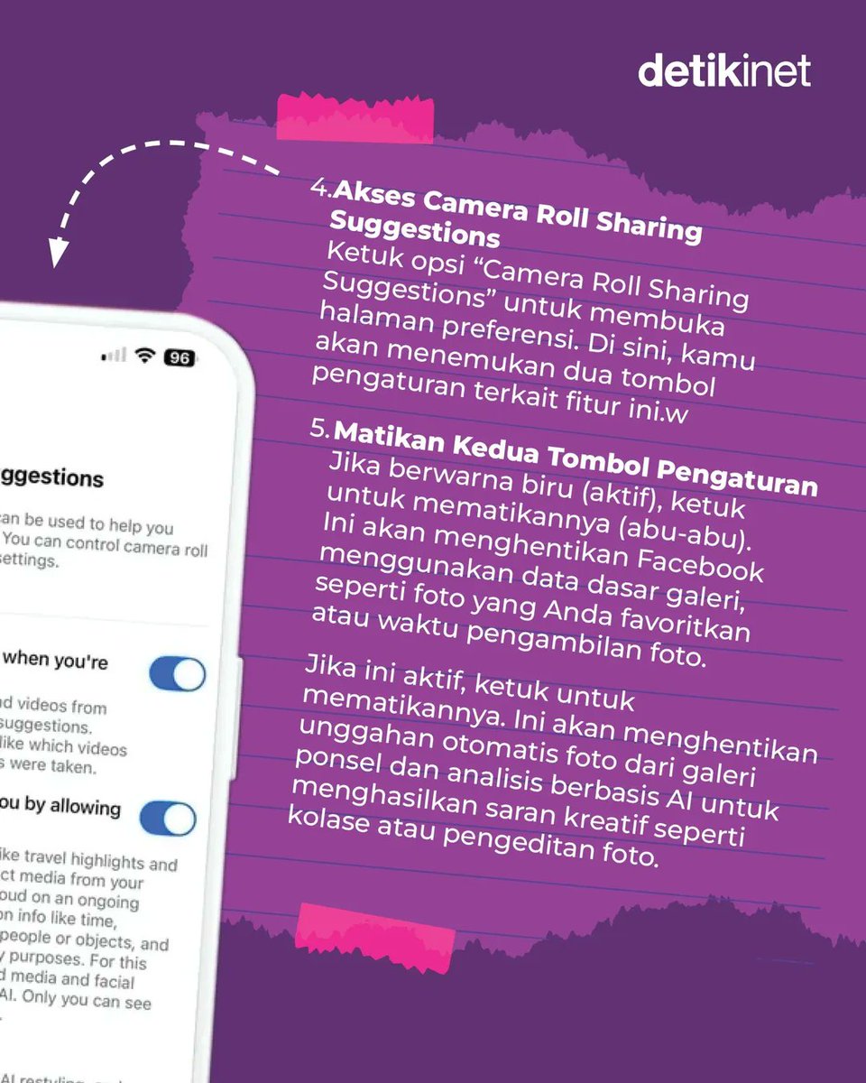 detikinet's tweet image. Hati-hati! Facebook ternyata bisa intip foto di galeri HP. 😱 Meski fitur ini baru tersedia di Amerika Serikat dan Kanada. Tapi tetap waspada ya dan periksa pengaturan aplikasi secara berkala. #tips #trick #facebook #meta #privasi