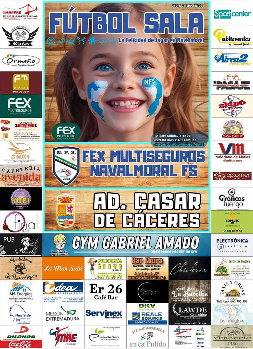 ¡TENEMOS HORARIO!

📍 Jornada 7.
🗓️ Sábado a las 20:00.
🏠 Pabellón municipal.
🆚 AD Casar de Caceres.

#IlusiónNFS