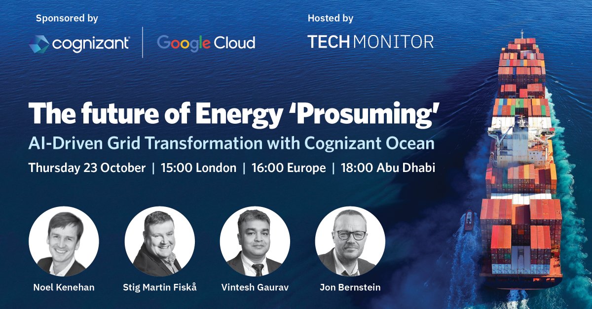 techmonitorai's tweet image. On October 23rd, Tech Monitor will dive into the world of AI-driven grid transformation with the help of @googlecloud and @Cognizant. Register here: pmi-live.com/events/the-fut…