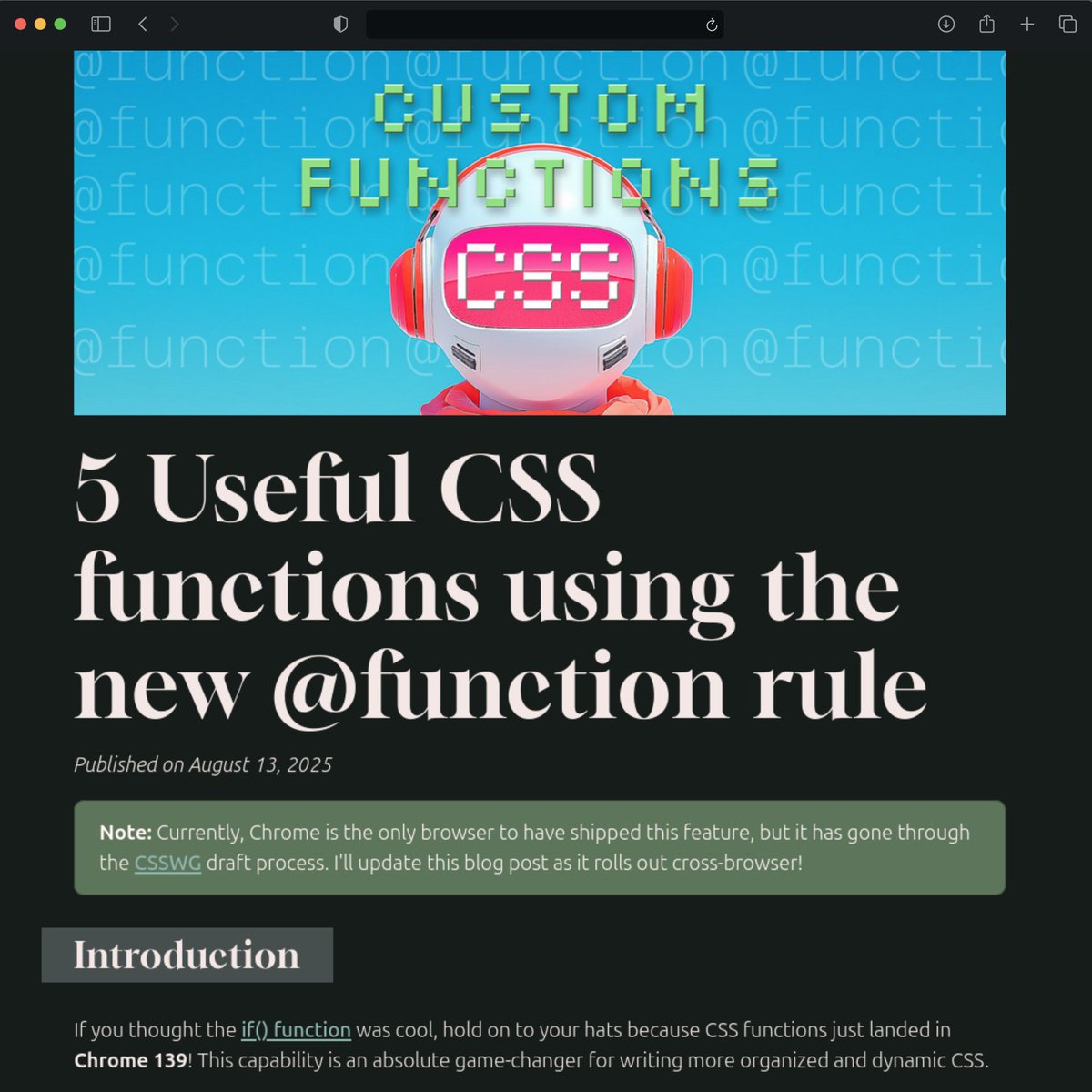 FreeFrontend's tweet image. Leverage the powerful new @function syntax to solve complex problems: from creating fluid typography and conditional radii to extending the capabilities of light-dark() beyond color properties.
una.im/5-css-function…
#html #css #frontend #webdev #webdevelopment