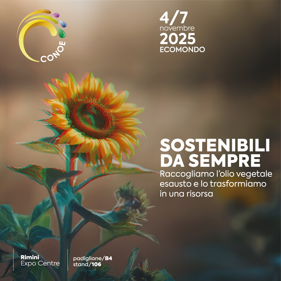 ♻️ CONOE a #Ecomondo2025: dal 4 al 7 novembre a Rimini per parlare di economia circolare, innovazione e sostenibilità. Pad. B4, Stand 106 🌿
