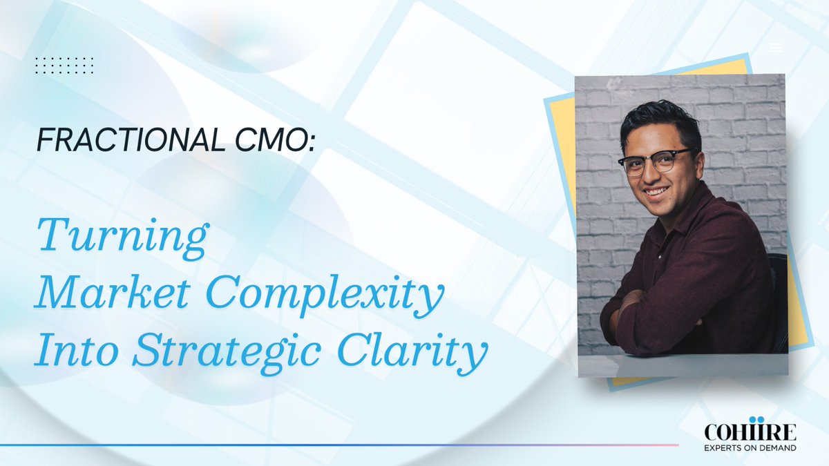 COHIRE1's tweet image. #FractionalCMOs are redefining how #businesses #scale.
Over the past 5 years, their adoption has grown by 60%,
They bring data-led structure to creativity, turning growth challenges into clear, measurable outcomes aligning expertise with key #business moments. #COHIIRE