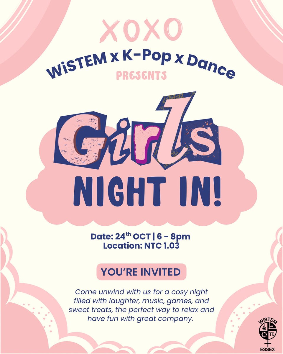 💌 You’re officially invited to our Girls Night In! 💌

Hey girlies! 💕 Come unwind with us for an evening filled with laughter, music, games, and sweet treats 🍰
It’s the perfect way to relax, recharge, and spend time with amazing company ✨