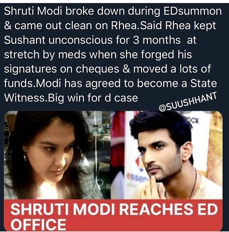 On Oct 14, 2019, SSRs bank account had over 4.7 crore.On the same day,Rs 81,901 ws transferred to Showik's a/c for a flight expense. Next day, agn 4.7 lakh ws transferred. In 3 months, SSR bank/ac reduced to half.Y gold diggers nt in custody? <a href="/dir_ed/">ED</a>
#ArrestRheaChakraborty