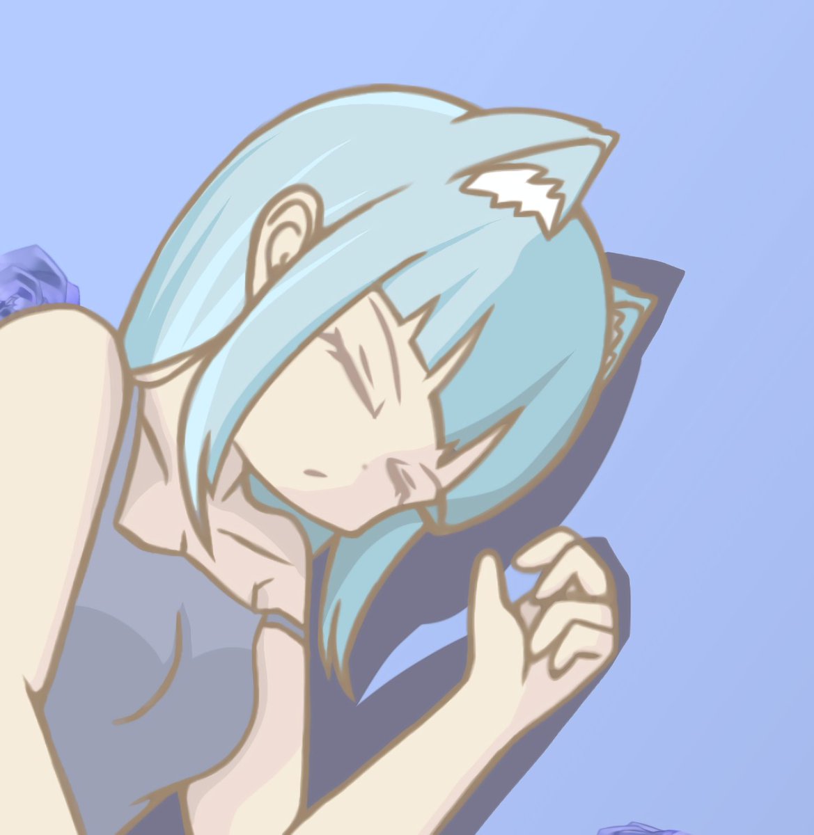 イラスト原画　満足げな猫顔が魅力　 「まったり」 謎ねこ@イラスト練習中 on X