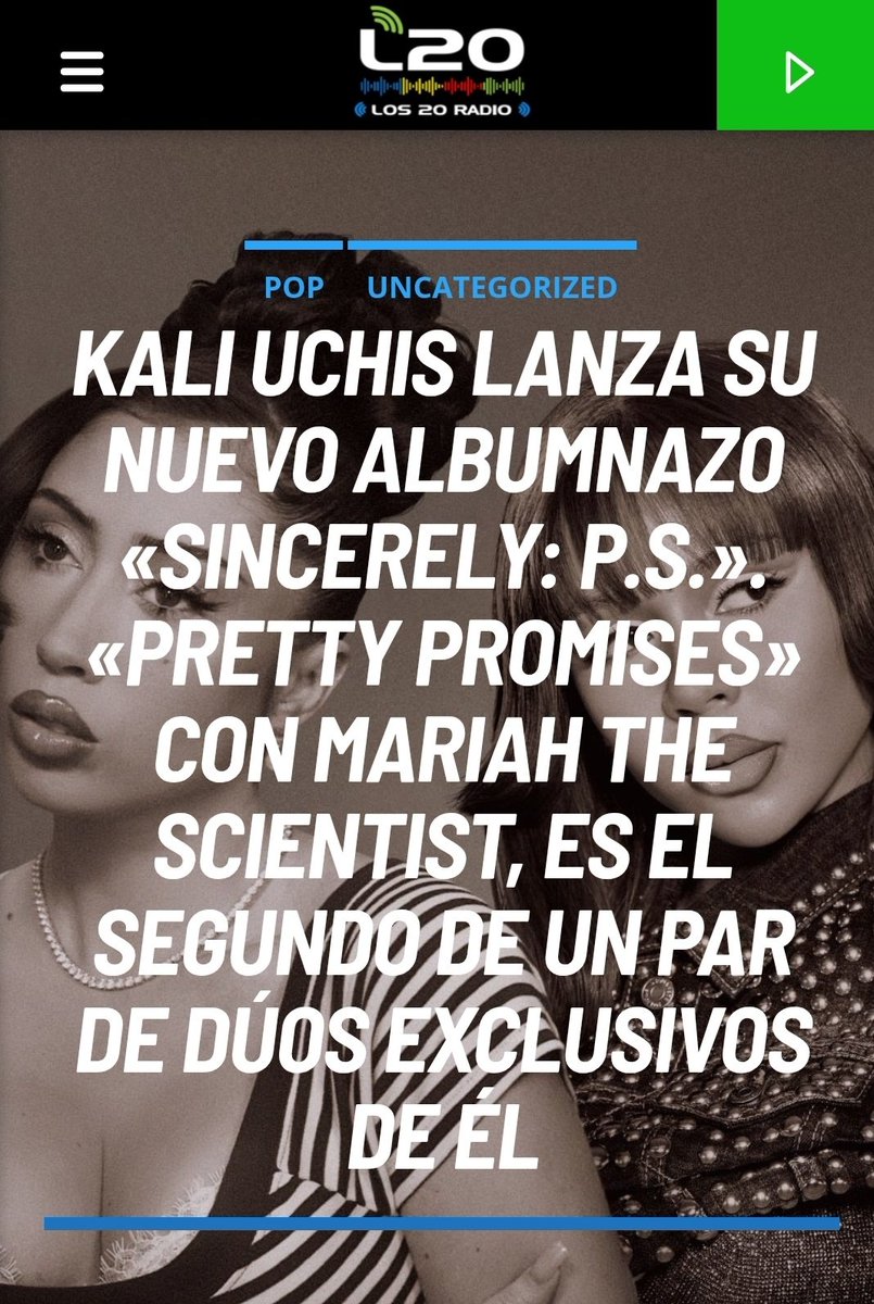 🗞Kali Uchis (<a href="/KALIUCHIS/">KALI UCHIS</a> ) lanza su nuevo albumnazo «Sincerely: P.S.». «Pretty Promises» con Mariah The Scientist, es el segundo de un par de dúos exclusivos de él. (<a href="/UniversalSpain/">UniversalMusicSpain</a> ) - Vía <a href="/Los20Radio/">Los 20 Radio</a> ℹ️👇
los20radio.com/kali-uchis-lan…