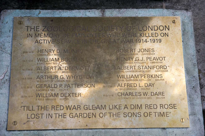 Henry Peavot, ZSL Librarian &amp; Clerk of Publications, was born #OTD in 1881. 
Tragically, he was killed at the Front during World War I, his memory lives on at ZSL. More about him in this obituary in 'Ibis': deepdyve.com/lp/wiley/xxil-…
📷a plaque on the War Memorial <a href="/zsllondonzoo/">London Zoo</a>