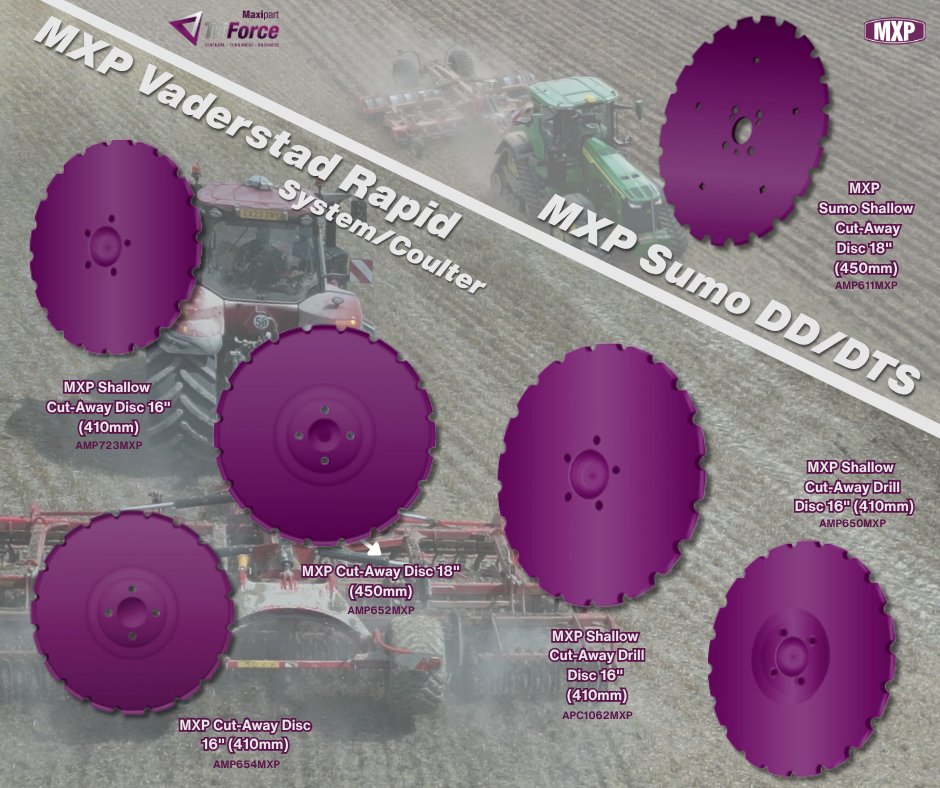 APMsupplies's tweet image. Maxipart TriForce STRENGTH – HARDNESS – TOUGHNESS  

All Maxipart discs are now made from micro-alloy steel, designed to endure harsh and abrasive soil conditions. 💪  

#Maxipart #Triforce #Discs #Farming