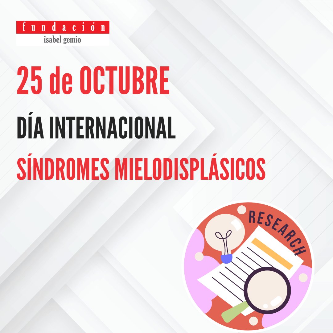 🩸 Día Internacional del #SíndromeMielodisplásico. Desde <a href="/FundIsabelGemio/">Fundación Isabel Gemio</a> apoyamos la investigación que da vida y esperanza 💙🔬