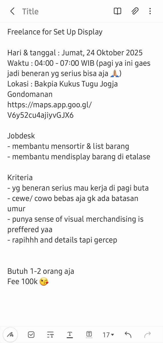 _creammyyylatte's tweet image. Hi, aku lagi cari freelancer nih.
Based Jogja only yaa.
Berikut detailnya 😊
Just hit me up if you're interested!