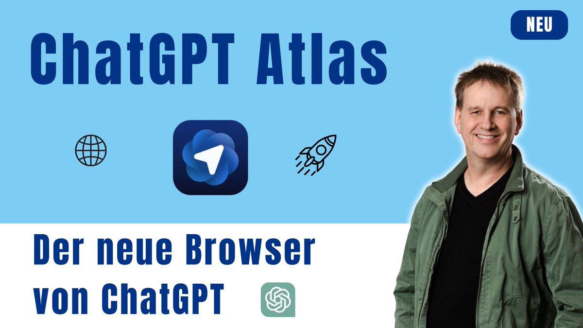 OpenAI bringt mit #Atlas einen eigenen Browser raus – mit #ChatGPT direkt integriert!
Der neue Atlas Browser kann chatten, Webseiten analysieren und mit KI-Agenten automatisch Aufgaben erledigen.
Ich zeige dir, wie er funktioniert youtu.be/aFaMujuTr6o
#OpenAI #comet