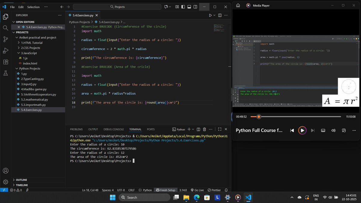 ianiket_yadavs's tweet image. ☑️Day57 of #100DaysofCode
Today I learnt:
* Python
- Arithmetic & Math, If Statements, Calculator Program
* DSA + Java (Kunal Kushwaha )
- Introduction to Programming ,Types of Languages, Memory Management
#Coding #DSAwithKunal #Python #pythonlearningjourney