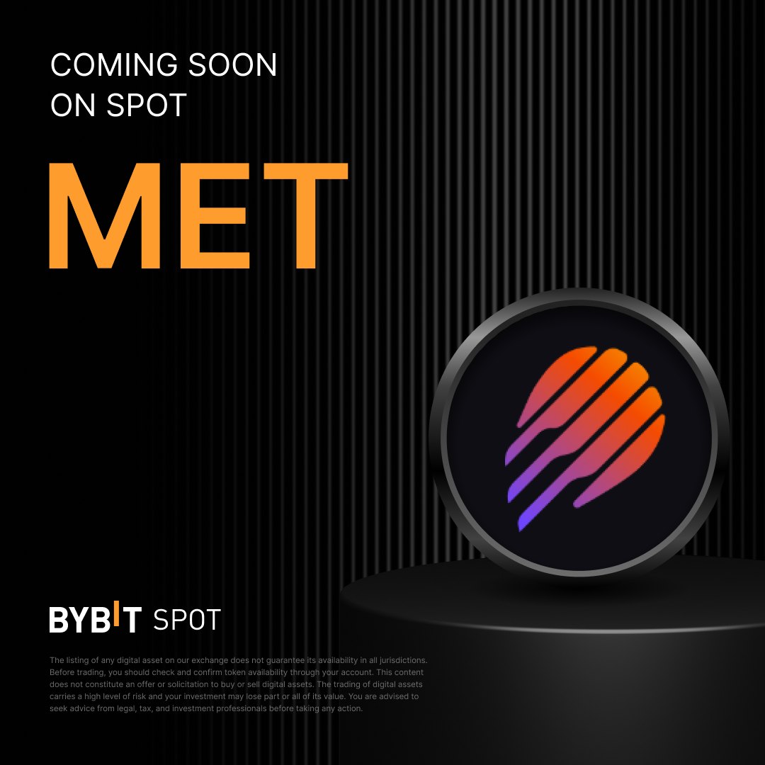 Bybit_Official's tweet image. 📣 $MET is coming soon to the Bybit Spot trading platform with @MeteoraAG 

Meteora is a Solana-based liquidity infrastructure protocol powering the next generation of on-chain markets.

Stay tuned for more!

#Bybit #CryptoArk