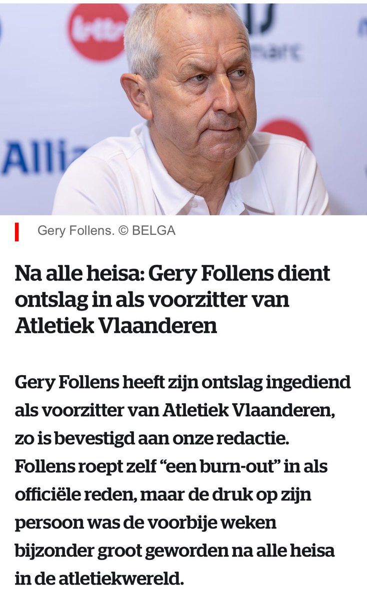 Een eerste en noodzakelijke stap, maar nog niet voldoende 👇🏽 Wordt ongetwijfeld nog vervolgd, want er is schoon schip nodig. Een sterk signaal zou  ook zijn dat de huidige, onder dwang getekende code (contract) met onmidellijke ingang stopt zodat alle atleten weer vrij zijn en