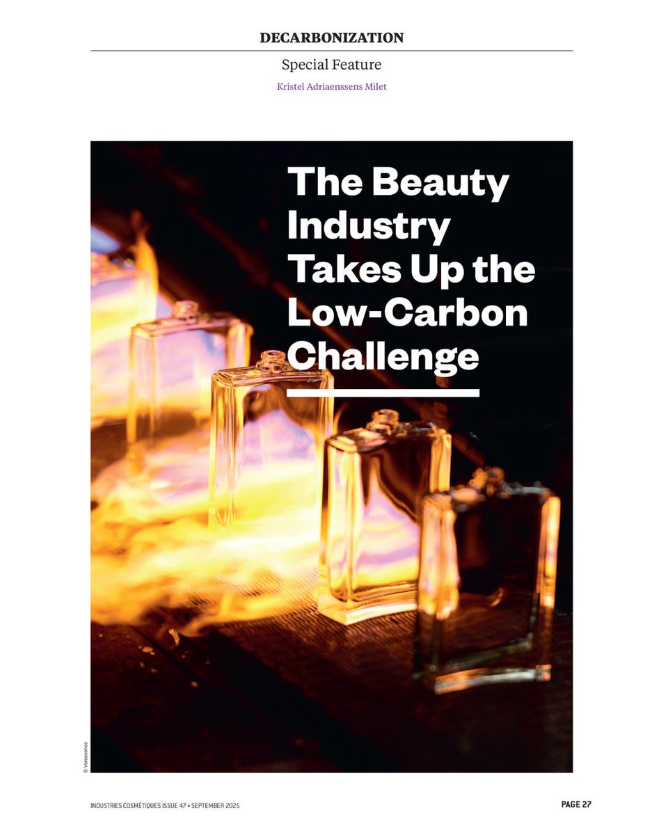 In the latest issue of Industries Cosmétiques, our CEO Thomas Riou shares insights into Verescence’s #decarbonization roadmap.