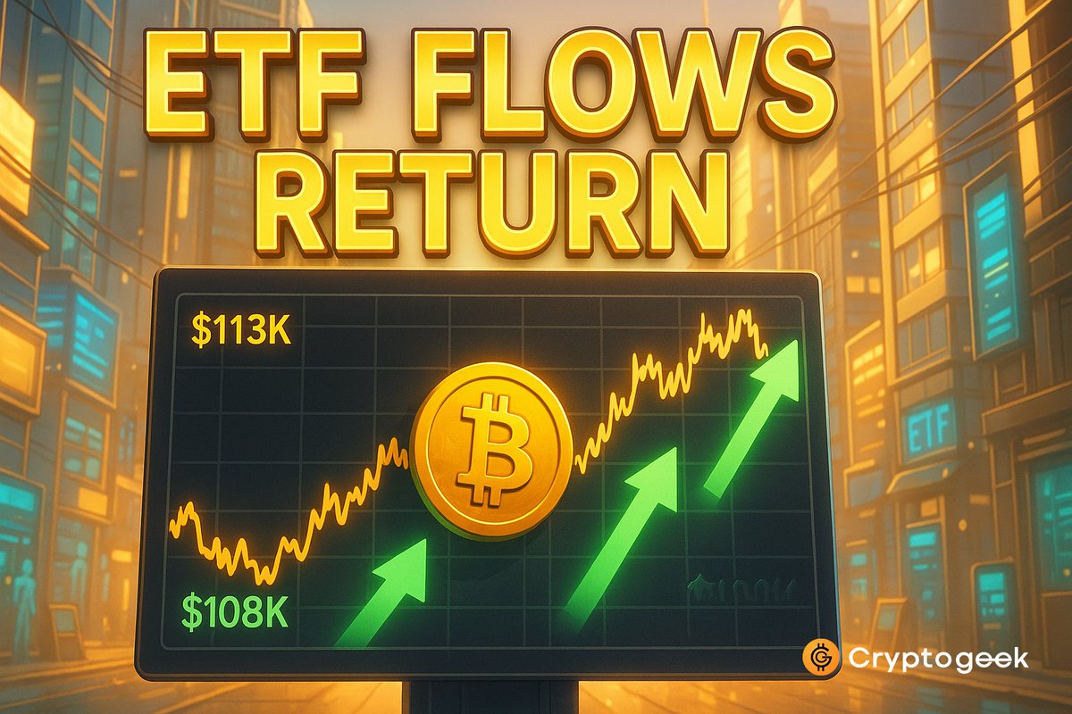 the_Cryptogeek's tweet image. £108K-113K range: $BTC whipsaws as ETF flows return ⚡️
Volatility back on the menu, liquidity riding inflows 📈
Range-trade the chop or wait for a breakout? #BTC #ETF #Markets